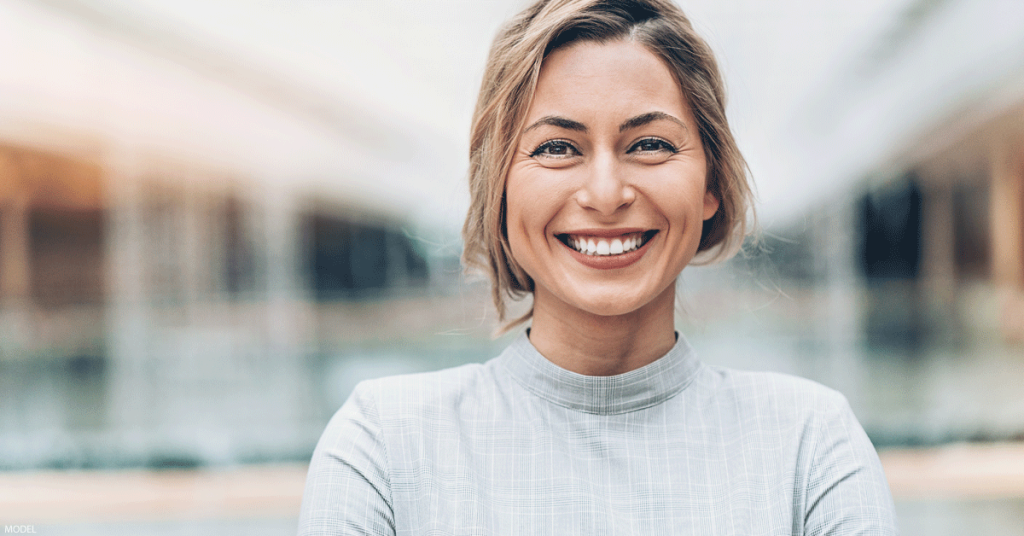 Woman smiling at camera