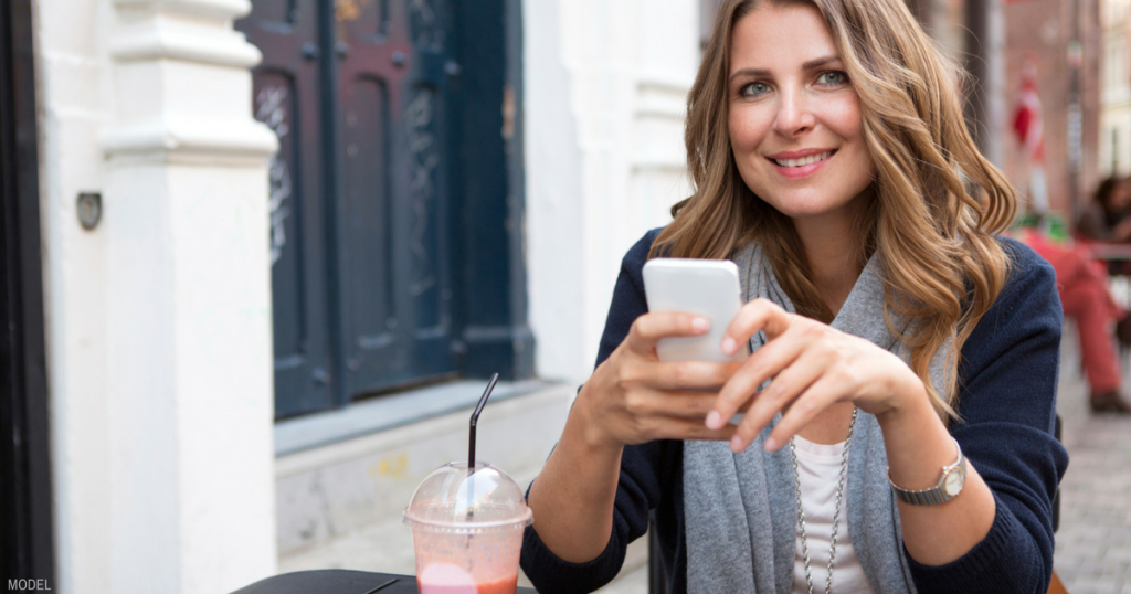 Woman smiling at camera