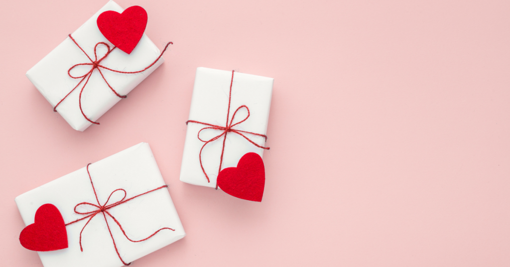 Gift boxes with hearts